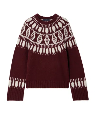 Arch4 Jackson Fair Isle Cashmere Sweater In Burgundy