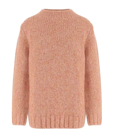 Arch4 Crew-neck Long-sleeve Knit Top In Orange