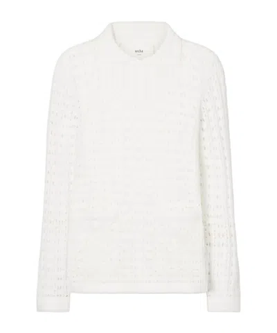 Arch4 Crochet Sweater In White