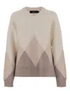 Arch4 Diamond-pattern Cashmere Sweater In Neutral