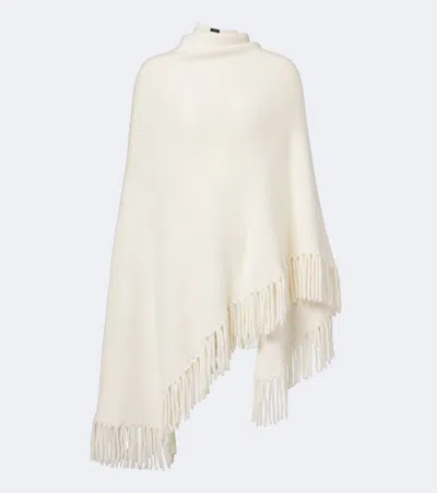 Arch4 Duchess Fringed Cashmere Poncho In White