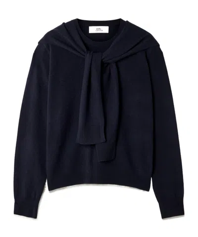 Arch4 Eldergrove Tie-detailed Organic Cashmere Sweater In Black