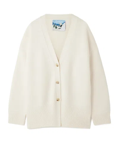 Arch4 Elward Organic Cashmere Cardigan In White