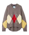 Arch4 Embroidered Diamond Pattern Sweater In Brown