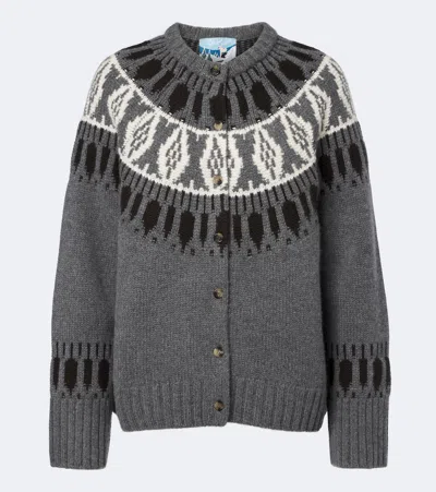 Arch4 Fair Isle Cashmere Cardigan In Grey
