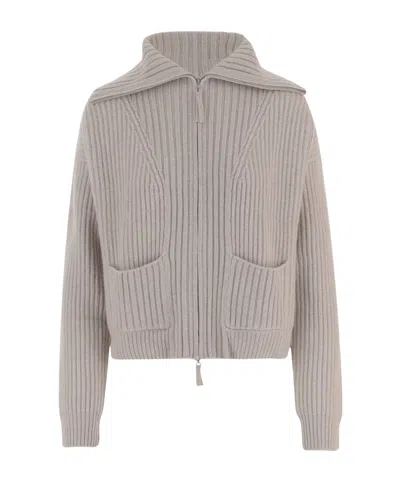 Arch4 Full-zip Sweater In Neutral