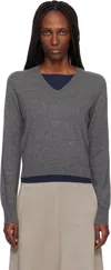 Arch4 Gray Boston V-neck Sweater In Gray