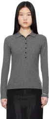 Arch4 Gray Mable Polo In Granite Marl