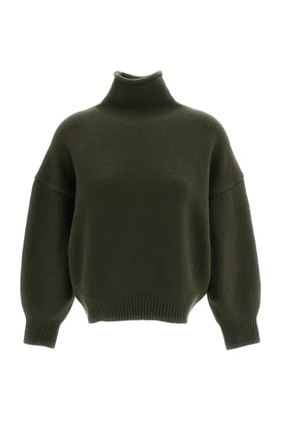 Arch4 Green Cimmie Heavyweight Chunky Cashmere Mock-neck Sweater