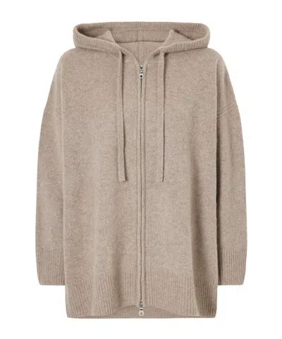 Arch4 Isolde Hooded Cashmere Zip-up Cardigan In Neutral