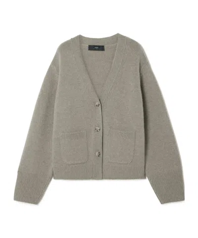 Arch4 Janelle Patch-pocket Button Cardigan In Gray