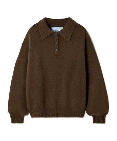 Arch4 King's Road Organic Cashmere Sweater In Brown