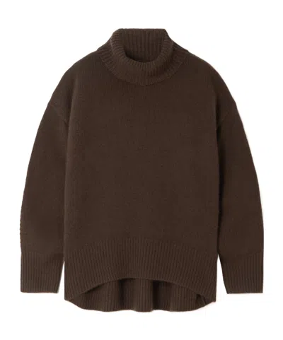 Arch4 Knitted High-neck Sweater In Brown
