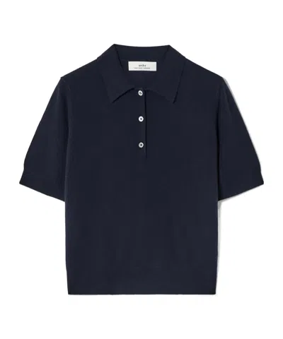 Arch4 Lapel Sweater In Blue