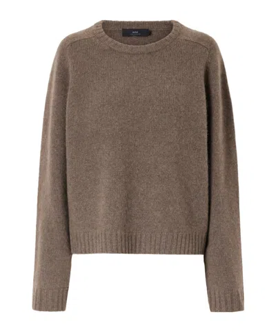 Arch4 Limerick Crew-neck Chunky Sweater In Brown