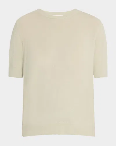 Arch4 Logan Cashmere Short-sleeve Sweater In Laurel Green