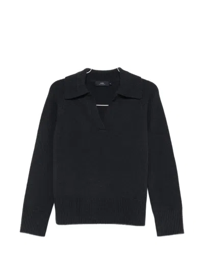 Arch4 Long-sleeve V-neck Sweater In Black