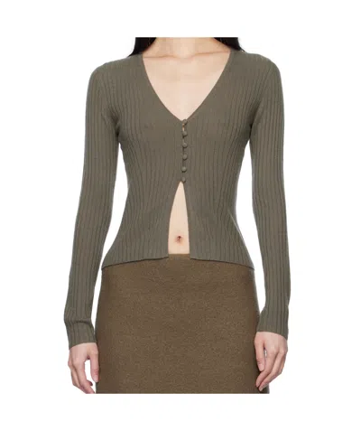Arch4 Gray New Cami Cardigan In Evergreen Fog