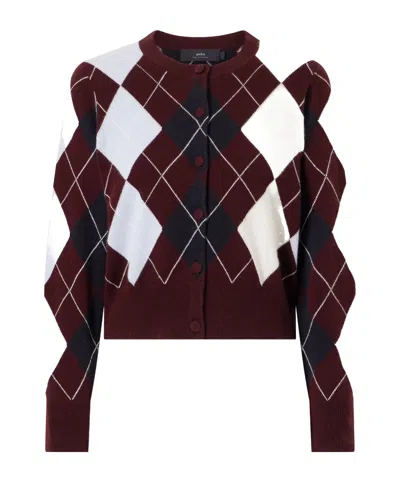Arch4 Claridges Argyle Cashmere Cardigan In Brown