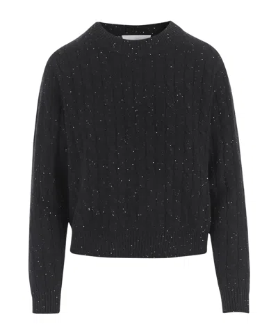 Arch4 Long-sleeve Crew-neck Knit Top In Black