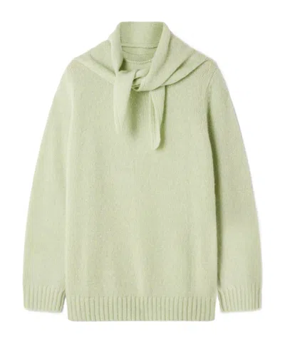 Arch4 Verona Organic Cashmere And Silk-blend Sweater And Scarf Set In Green