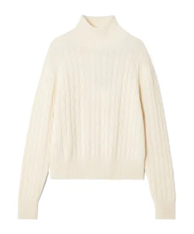 Arch4 Long-sleeved Turtleneck Sweater In White