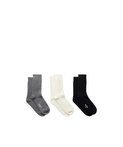 Arch4 Lucia Set Of Three Ribbed Cashmere Socks In Multi