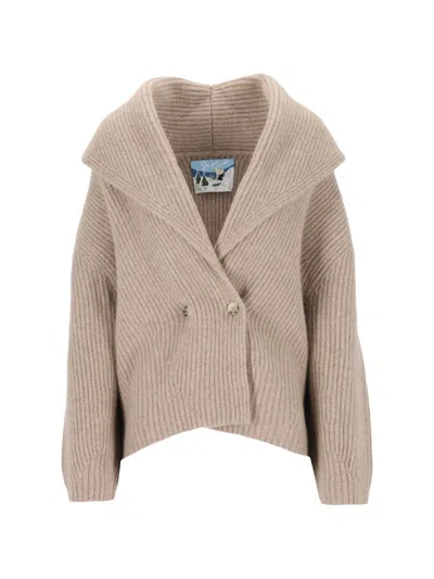 Arch4 Lucille Double-breasted Cardigan In Neutral