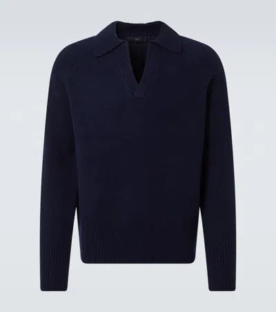 Arch4 Mr Clifton Cashmere Polo Sweater In Navy