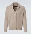 Arch4 Mr Denver Ribbed-knit Cashmere Cardigan In Brown