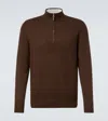 Arch4 Mr Fenchurch Cashmere Half-zip Sweater In Brown