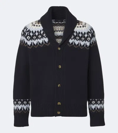 Arch4 Mr Frostvale Fair Isle Cashmere Cardigan In Black