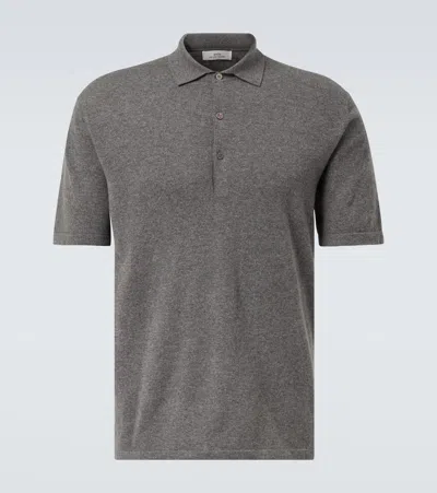 Arch4 Mr Rochester Cashmere Polo Sweater In Granite Marl