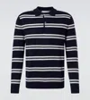 Arch4 Mr Swansea Striped Cashmere Polo Sweater In Blue