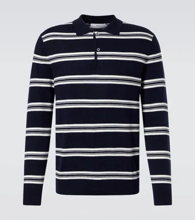 Arch4 Mr Swansea Striped Cashmere Polo Sweater In Blue