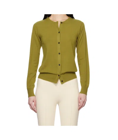 Arch4 Green Nappa Cardigan In Caper Green