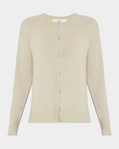 Arch4 Nappa Cashmere Button-down Cardigan In Laurel Green