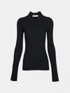 Arch4 Nightingale Baby Goat Cashmere Long-sleeved Polo Top Size: M In Black