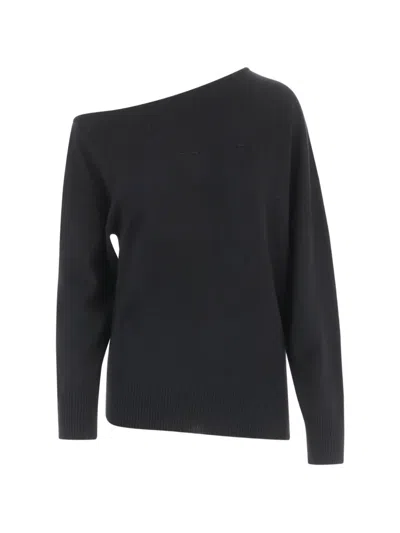 Arch4 One-shoulder Asymmetrical Sweater In Black