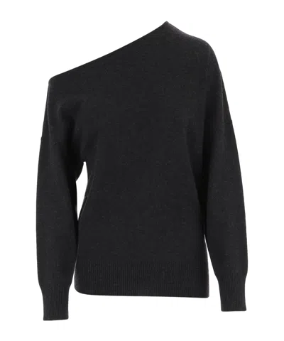Arch4 One-shoulder Knit Top In Gray