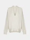 Arch4 Oona Baby Goat Cashmere V-neck Sweater Size: L