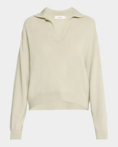 Arch4 Oxford Long-sleeve Cashmere Pullover In Laurel Green