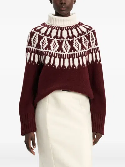 Arch4 Patterned Roll-neck Jumper In Red