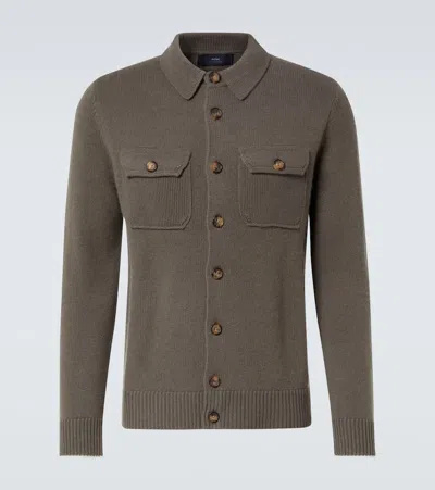Arch4 Redcar Cashmere Cardigan In Evergreen Fog