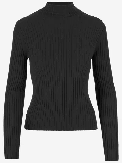 Arch4 Ribbed Baby Goat Cashmere Sweater In Black