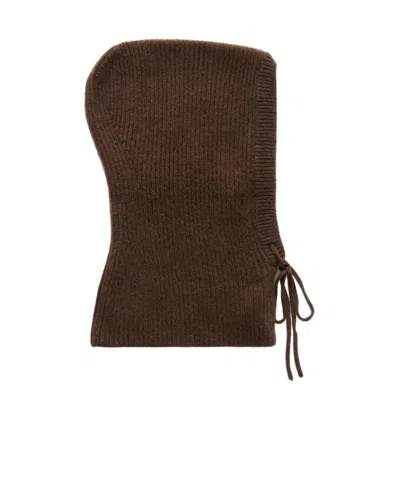 Arch4 Klosters Ribbed Cashmere Balaclava In Brown