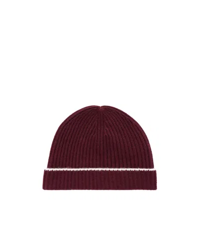 Arch4 New Redwood Ribbed Cashmere Beanie In Burgundy