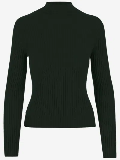 Arch4 Ariana Ribbed Organic Cashmere Turtleneck Sweater In Green