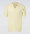 Arch4 Ribbed-knit Cashmere Polo Shirt In Yellow