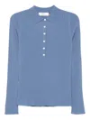 Arch4 Ribbed Polo Top In Blue
